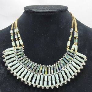 Ali khan mint glass beaded necklace with gold chain & gift box